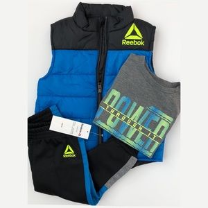 Boys Puffer Vest, T-Shirt & Joggers Set 2T